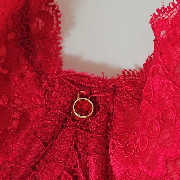 NWT Ann Summers Red Lace Unpadded Bra Full Cup Size 42DD UK, 42D US - Picture 5 of 7